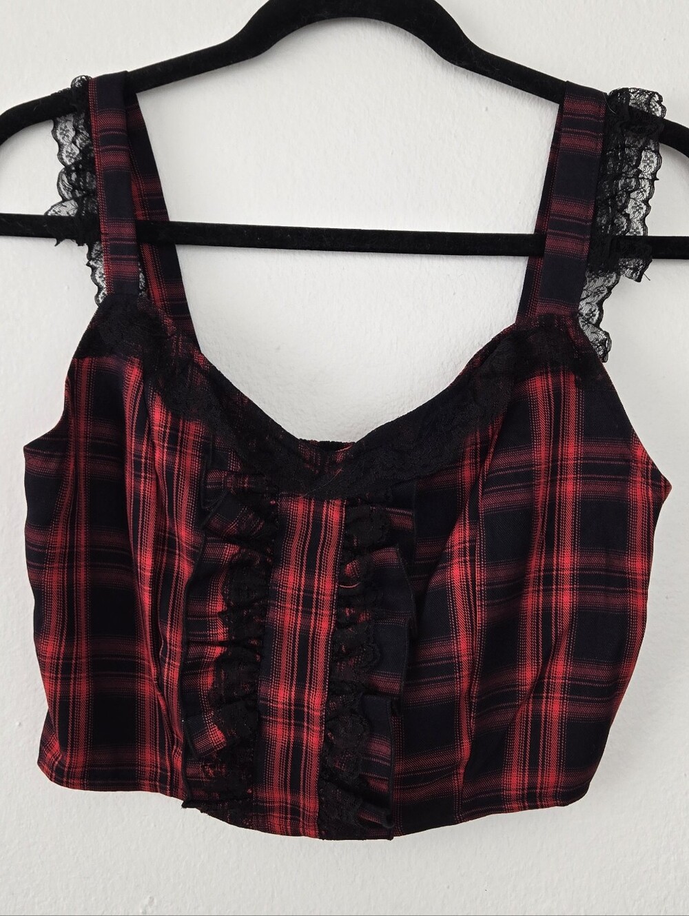 Cute Japanese Visual Kei Idol Punk Plaid Top